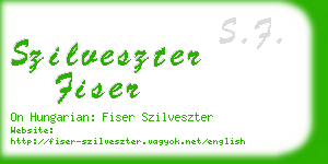 szilveszter fiser business card